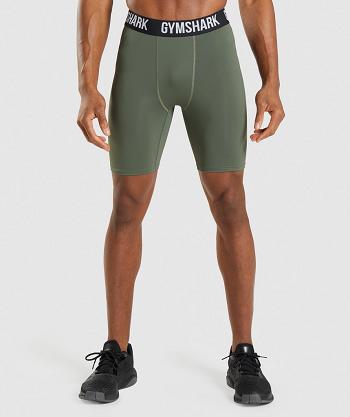 Pánské Šortky Gymshark Element Baselayer Olivy Zelené | CZ 2187XYU
